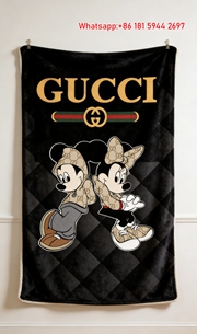 Gucci Mickey Minnie Streetwear Flannel Blanket Wall Hanging throw blanket IMG_2418